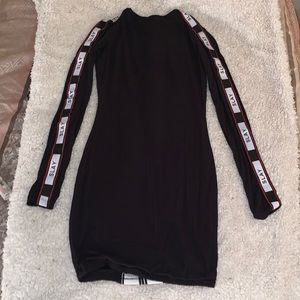 fitted snatched black dress